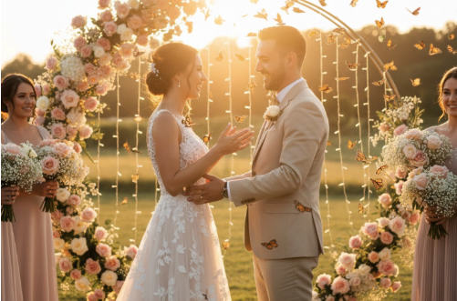 butterfly release at wedding